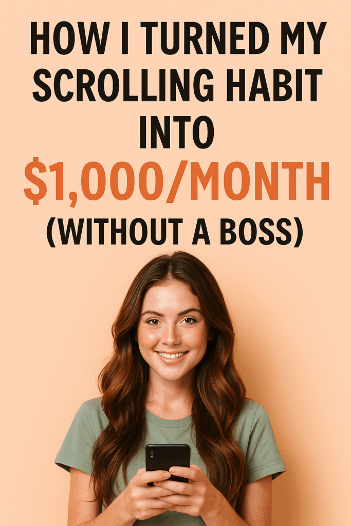 How I Turned My Scrolling Habit Into $1,000/Month (Without a Boss)