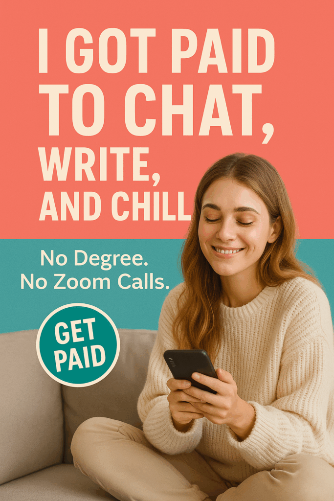 I Got Paid to Chat, Write, and Chill — No Degree. No Zoom Calls.