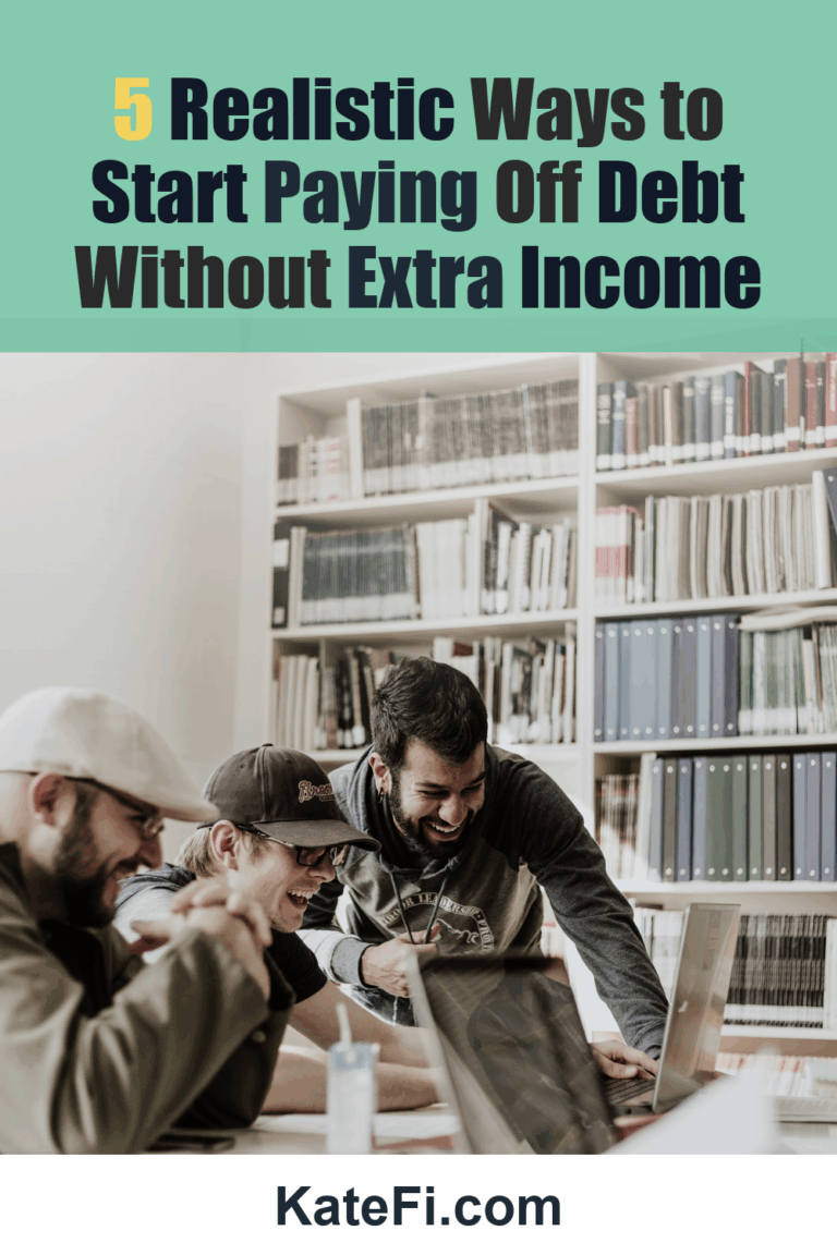5 Realistic Ways to Start Paying Off Debt Without Extra Income – Pinterest cover