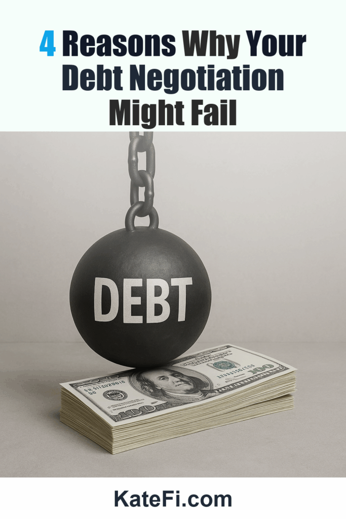 4 Reasons Why Your Debt Negotiation Might Fail – Pinterest cover