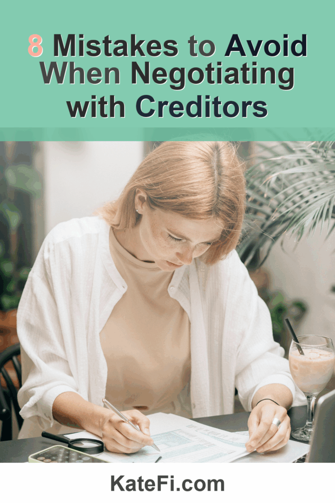 8 Mistakes to Avoid When Negotiating with Creditors – Pinterest cover