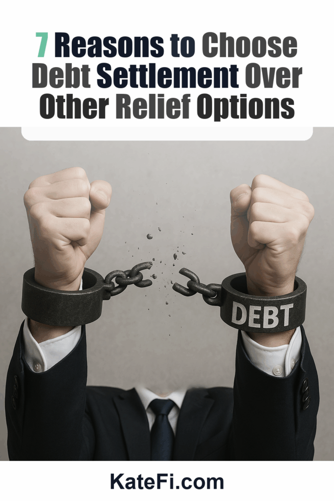 7 Reasons to Choose Debt Settlement Over Other Relief Options – Pinterest cover