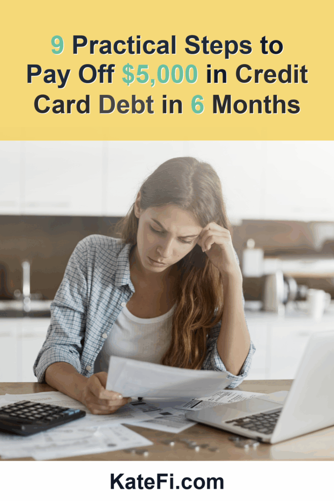 9 Practical Steps to Pay Off $5,000 in Credit Card Debt in 6 Months – Pinterest cover