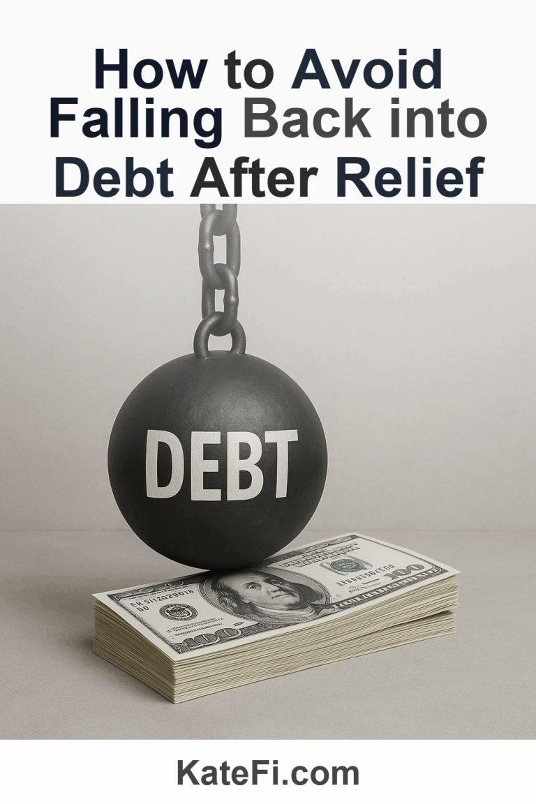 How to Avoid Falling Back into Debt After Relief – Pinterest cover