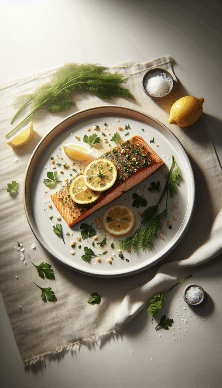 Elevate Your Dinner Game: Baked Lemon Herb Salmon That Melts in Your Mouth – easy budget-friendly recipe for Pinterest, meal prep, and family dinners.