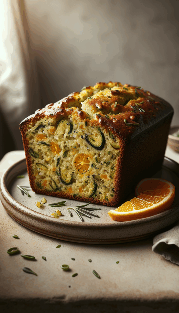 Wholesome Weekend: Decadent Zucchini Bread with a Citrus Twist – close-up, Pinterest-ready plated recipe photo