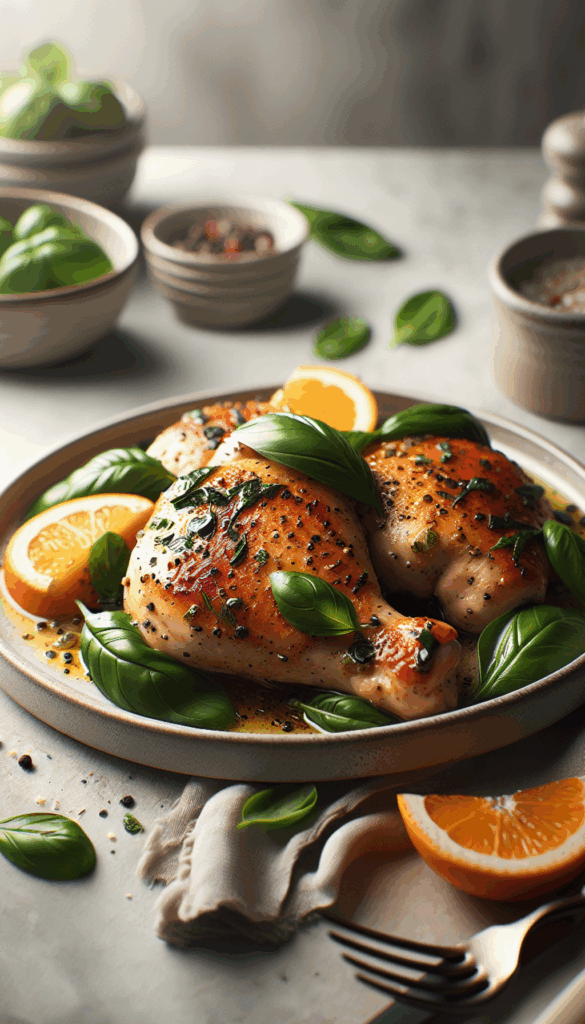 Heavenly Citrus Basil Chicken: A Refreshing Twist for Your Dinner Table – close-up, Pinterest-ready plated recipe photo