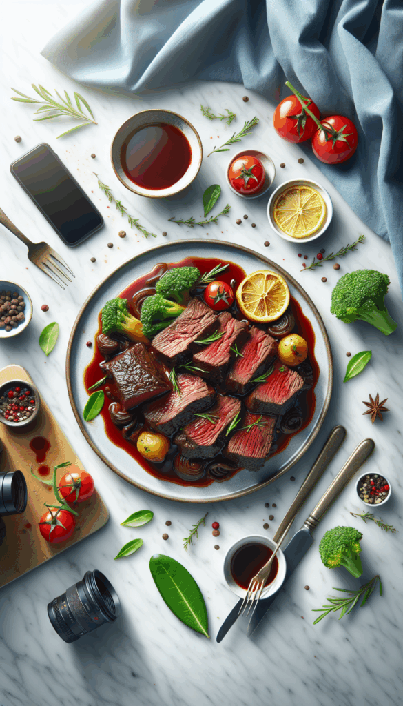 Tender Braised Beef with Rich Red Wine Sauce – easy budget-friendly recipe for Pinterest, meal prep, and family dinners.