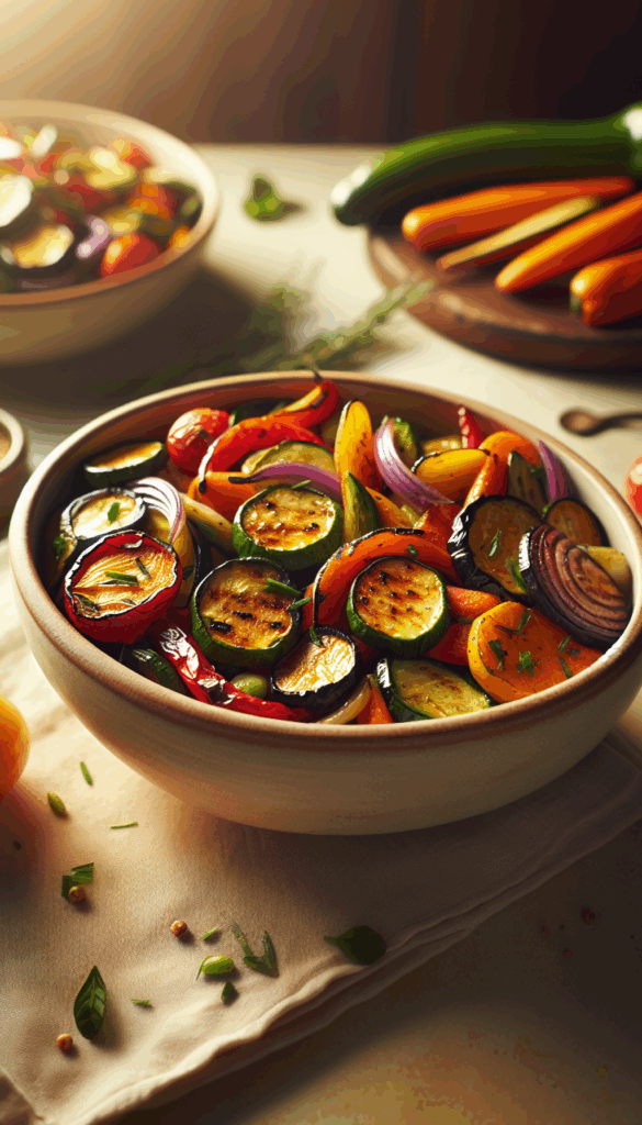 Vibrant Veggies: Mediterranean Roasted Vegetable Bowls – close-up, Pinterest-ready plated recipe photo