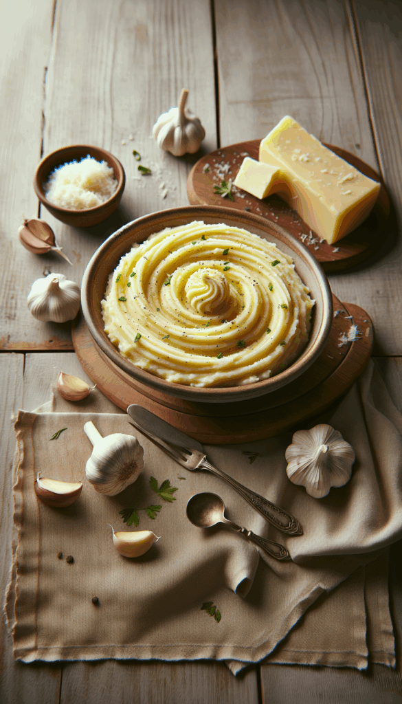 Rich Creamy Garlic Parmesan Mashed Potatoes