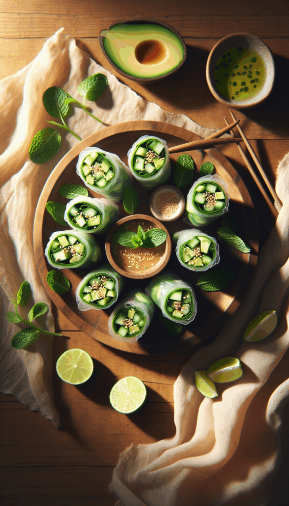 Refreshing Cucumber and Avocado Summer Rolls