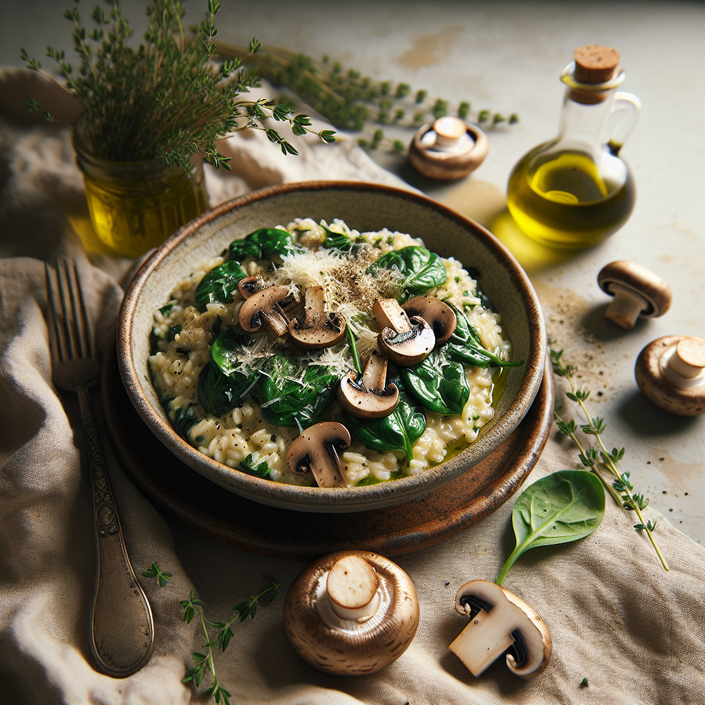 Savory Mushroom and Spinach Risotto Made Easy