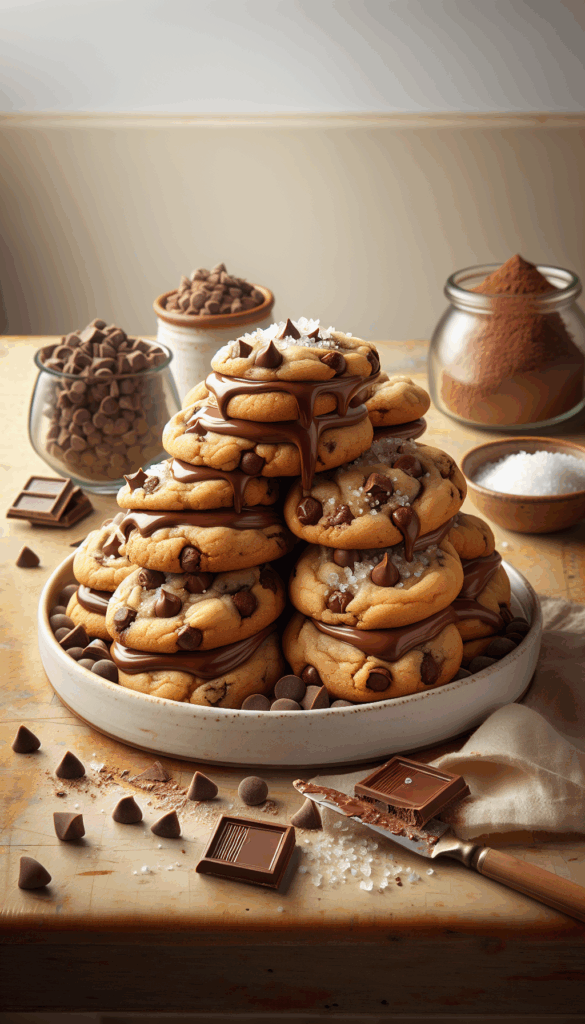 Gooey Nutella-Filled Chocolate Chip Cookies