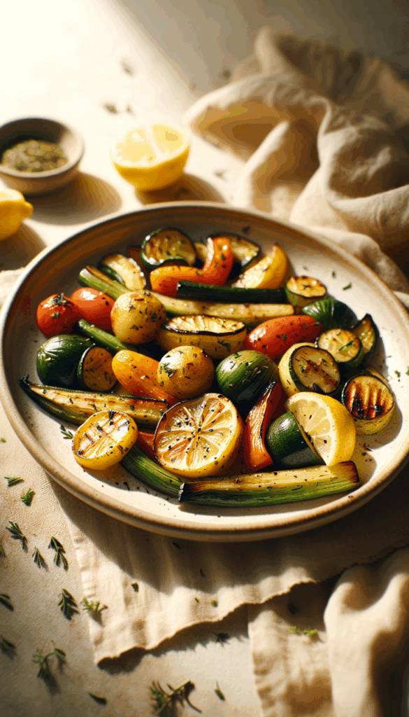 Irresistible Lemon Herb Roasted Mediterranean Vegetables – close-up, Pinterest-ready plated recipe photo