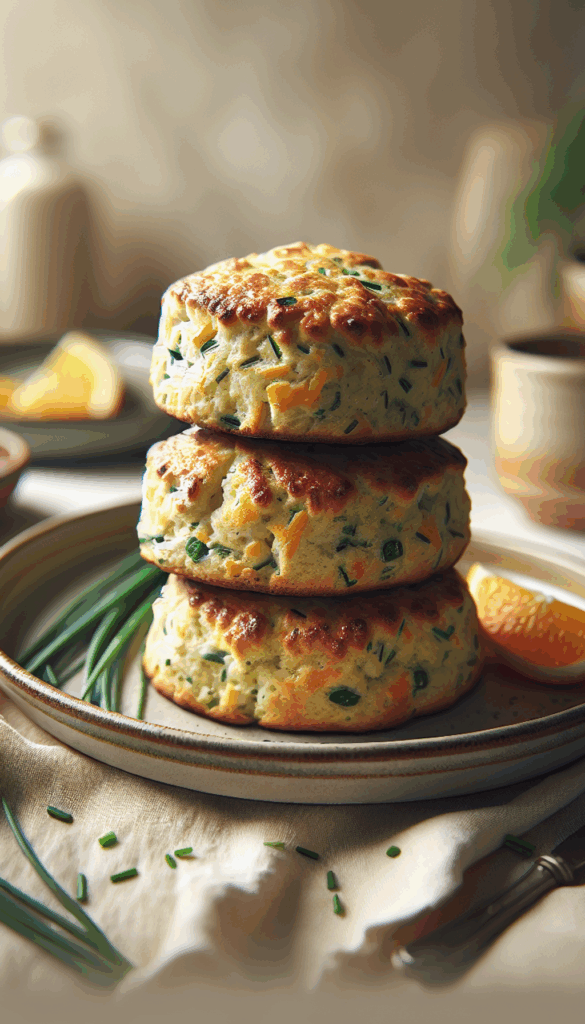 Melt in Your Mouth: Cheddar and Chive Savory Scones – close-up, Pinterest-ready plated recipe photo