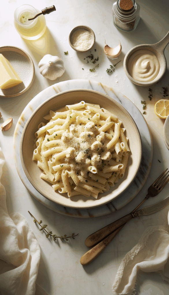 Rich and Creamy: Ultimate Garlic Alfredo Pasta – close-up, Pinterest-ready plated recipe photo