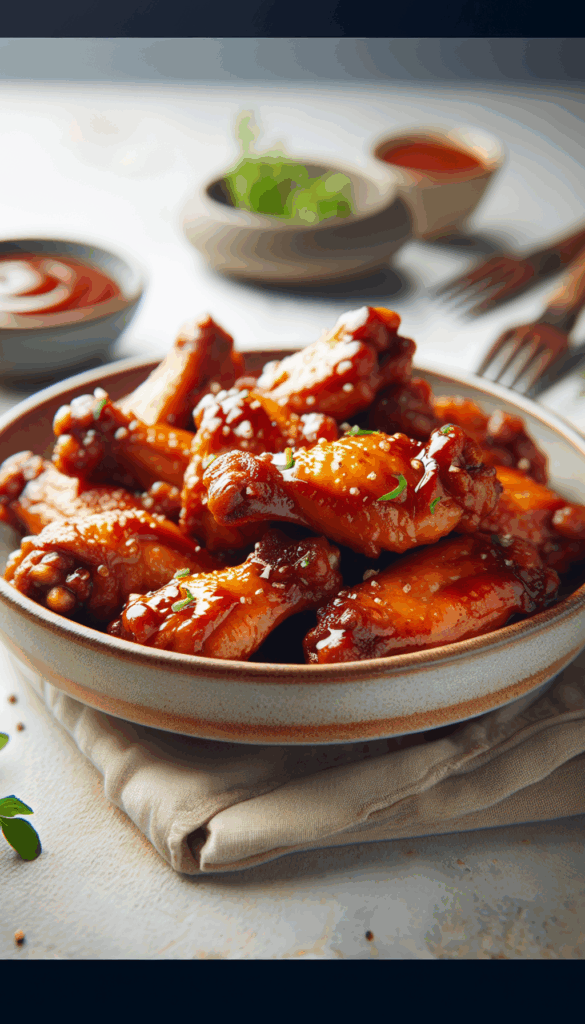 Tangy BBQ Chicken Wings Perfect for Game Day – close-up, Pinterest-ready plated recipe photo