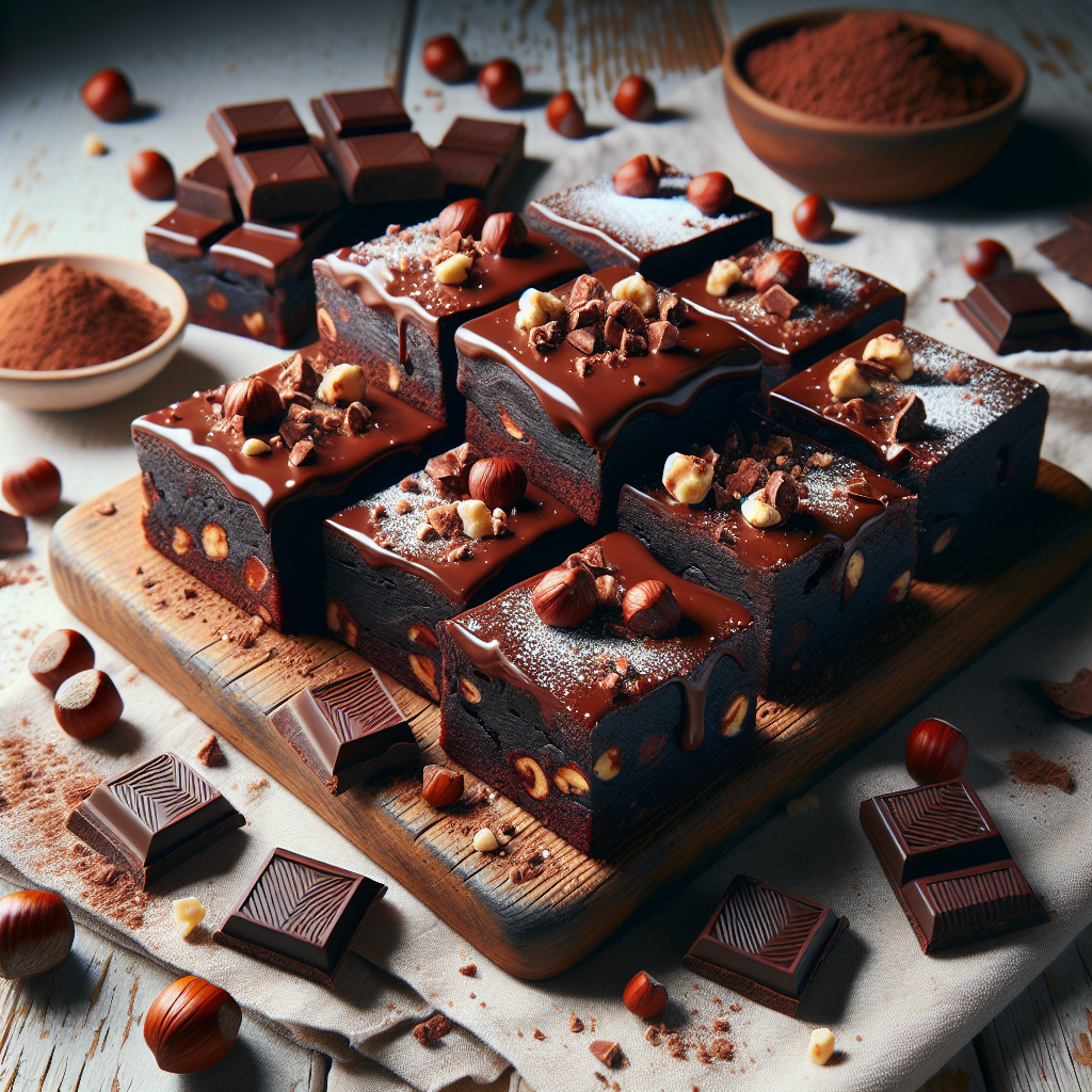 Decadent Delight: Sinfully Rich Double Chocolate Hazelnut Brownies