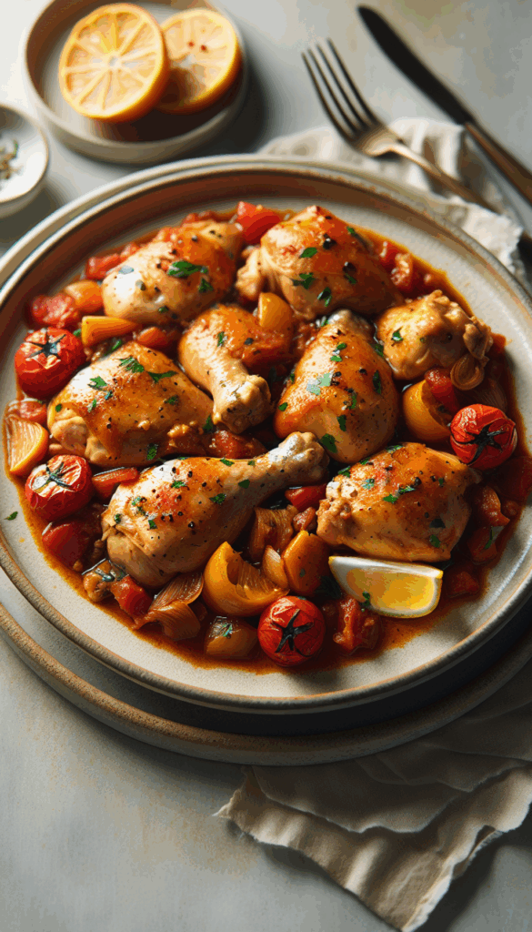 Classic Italian Chicken Cacciatore: A Hearty One-Pot Meal – close-up, Pinterest-ready plated recipe photo