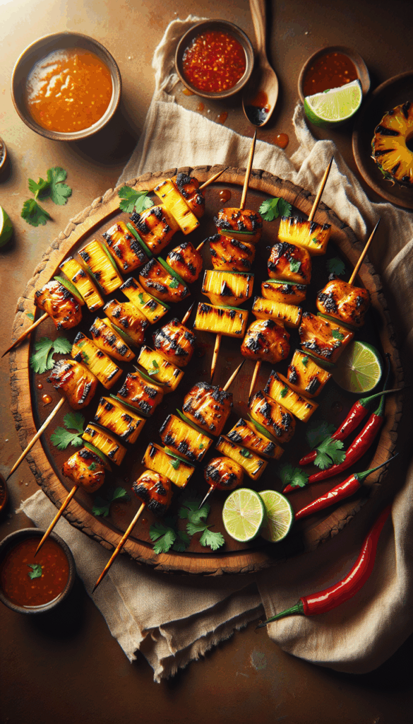 Sizzling Summer: Grilled Pineapple Chicken Skewers