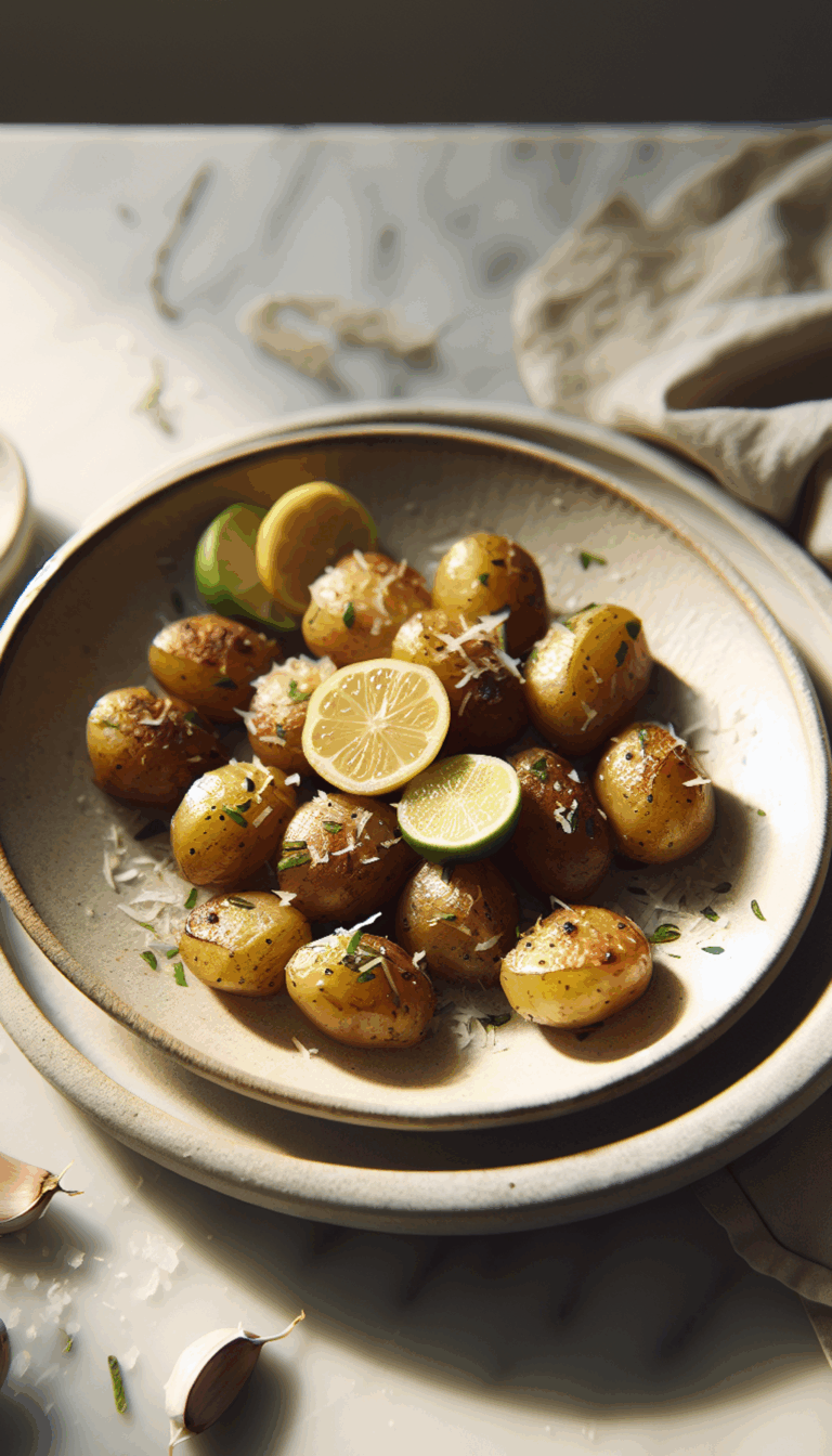 Crisp Perfection: Garlic Parmesan Roasted Potatoes – close-up, Pinterest-ready plated recipe photo