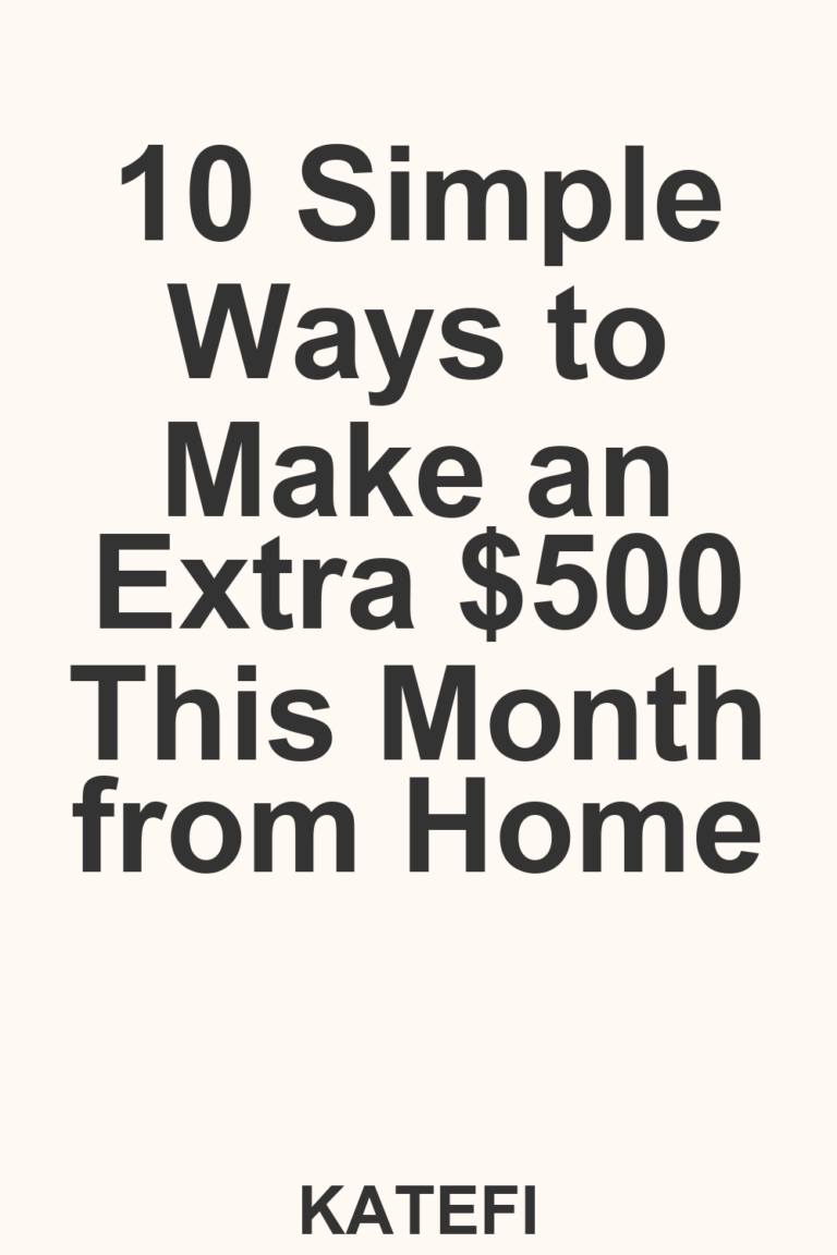 10 Simple Ways to Make an Extra $500 This Month from Home – Pinterest cover