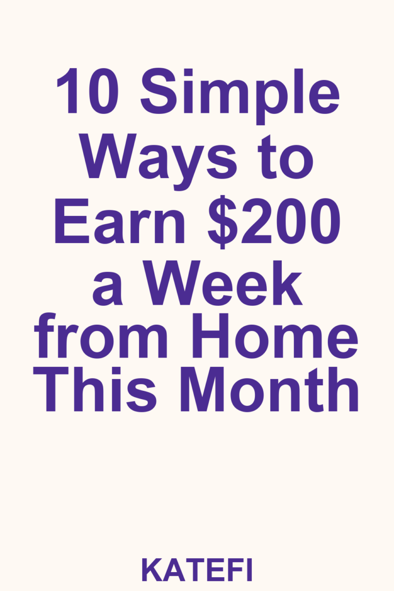 10 Simple Ways to Earn $200 a Week from Home This Month – Pinterest cover