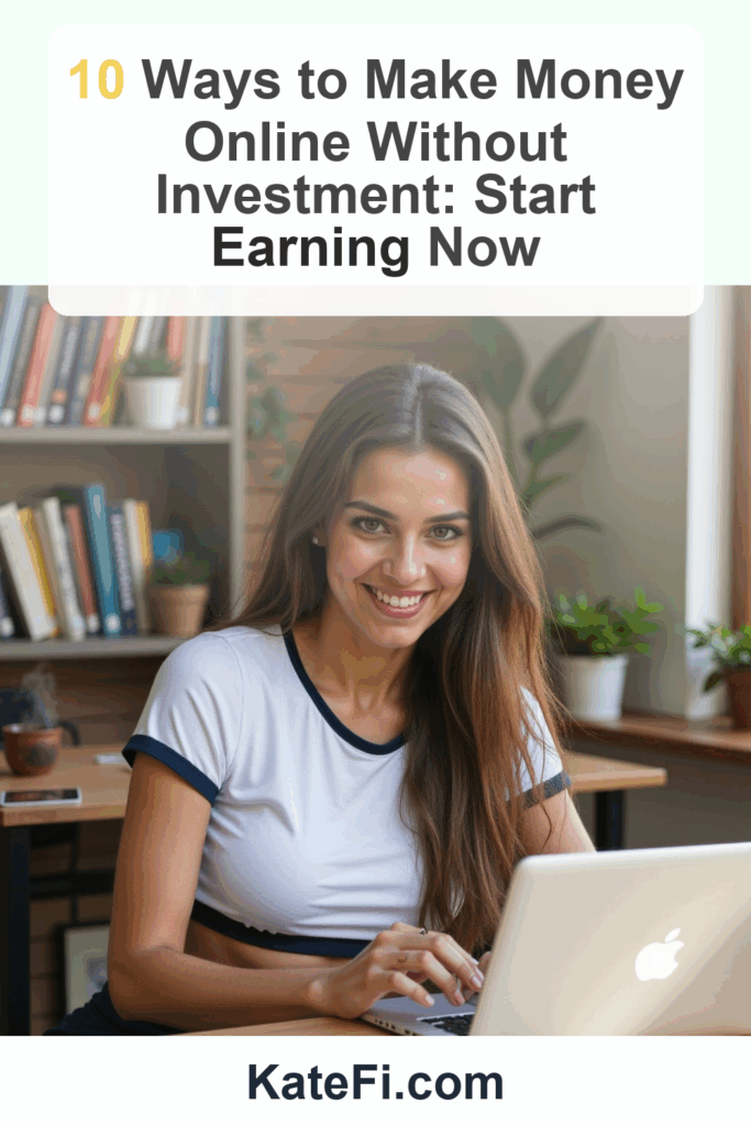 10 Ways to Make Money Online Without Investment: Start Earning Now – Pinterest cover