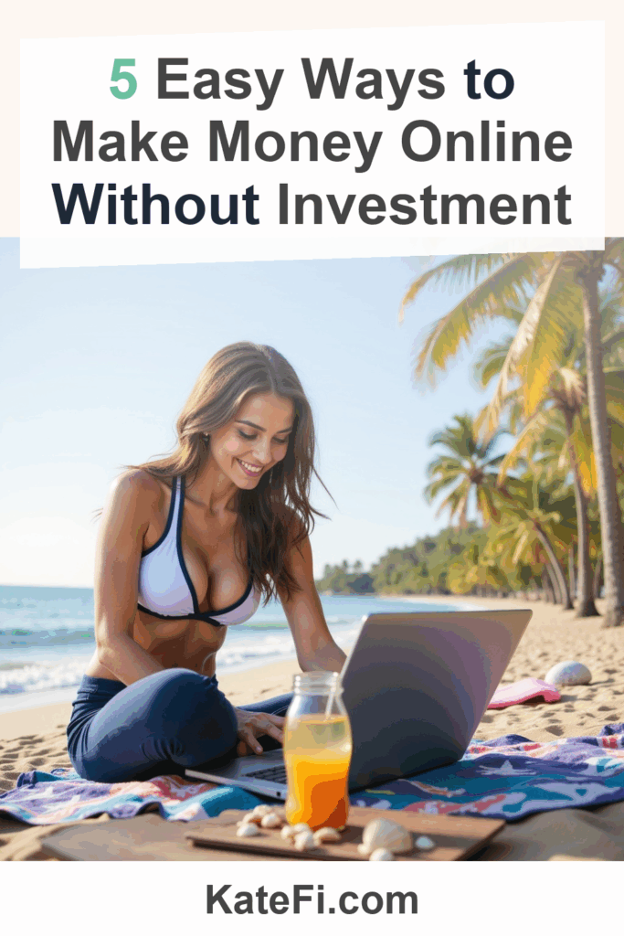 5 Easy Ways to Make Money Online Without Investment – Pinterest cover