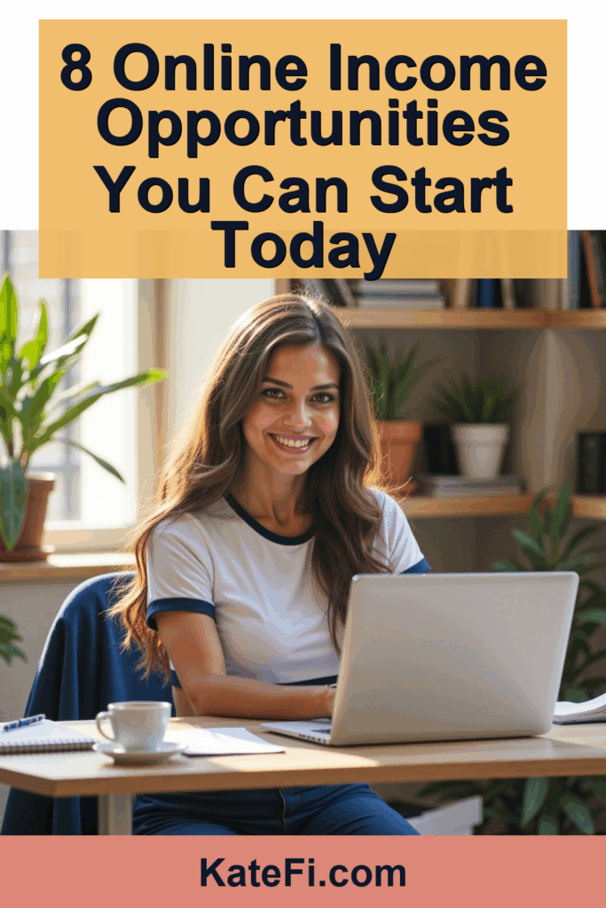 8 Online Income Opportunities You Can Start Today – Pinterest cover