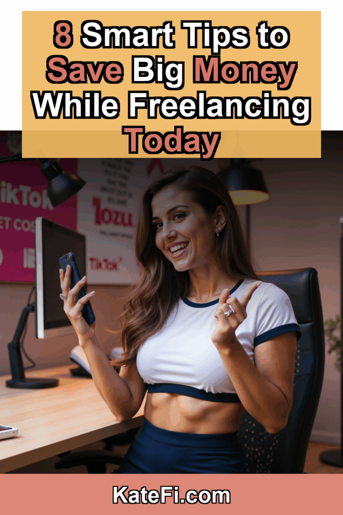 8 Essential Tips for Saving Money While Freelancing – Pinterest cover