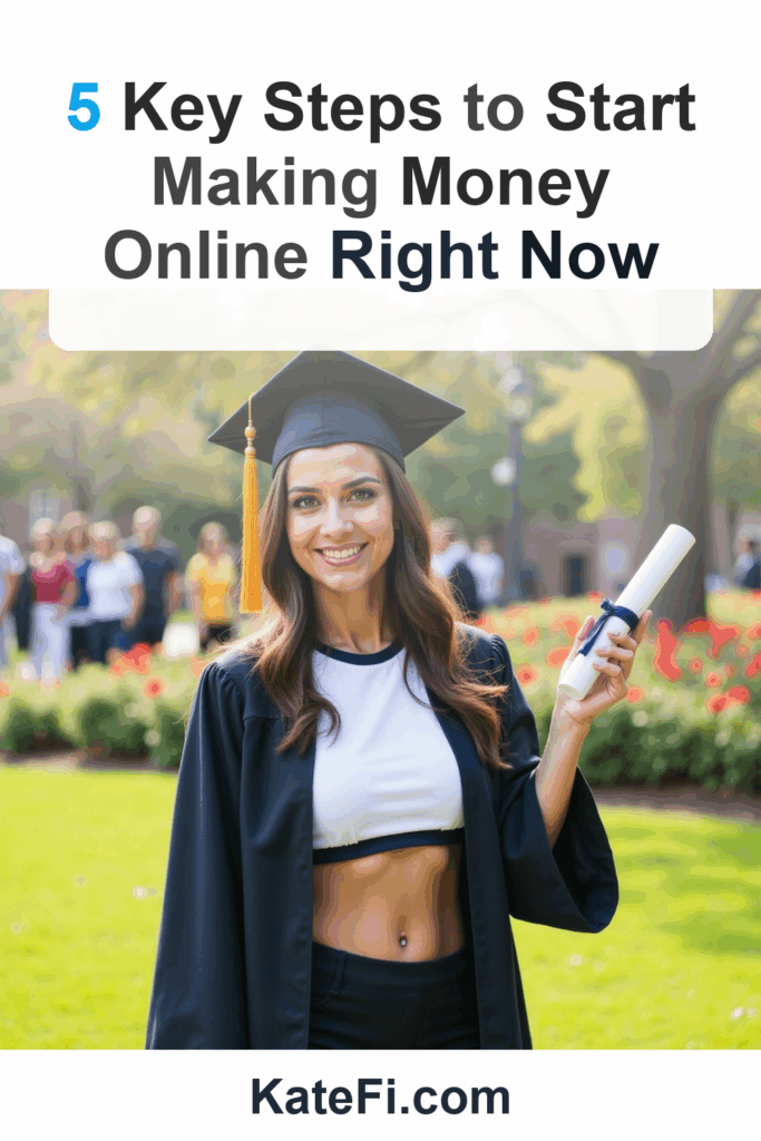 5 Key Steps to Start Making Money Online Right Now – Pinterest cover