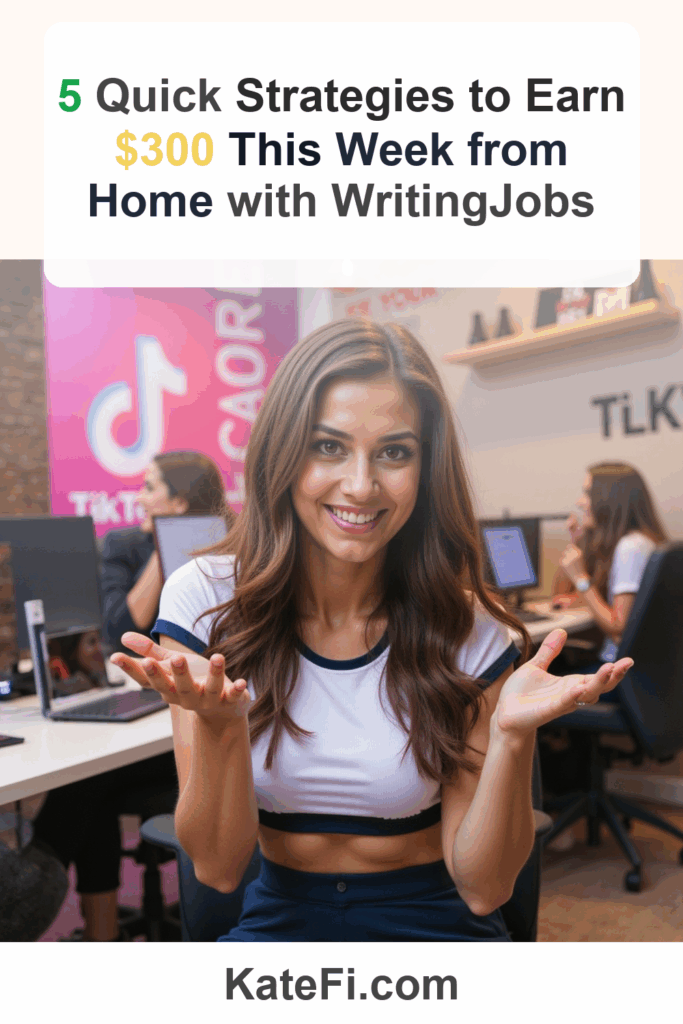 5 Quick Strategies to Earn $300 This Week from Home with WritingJobs – Pinterest cover