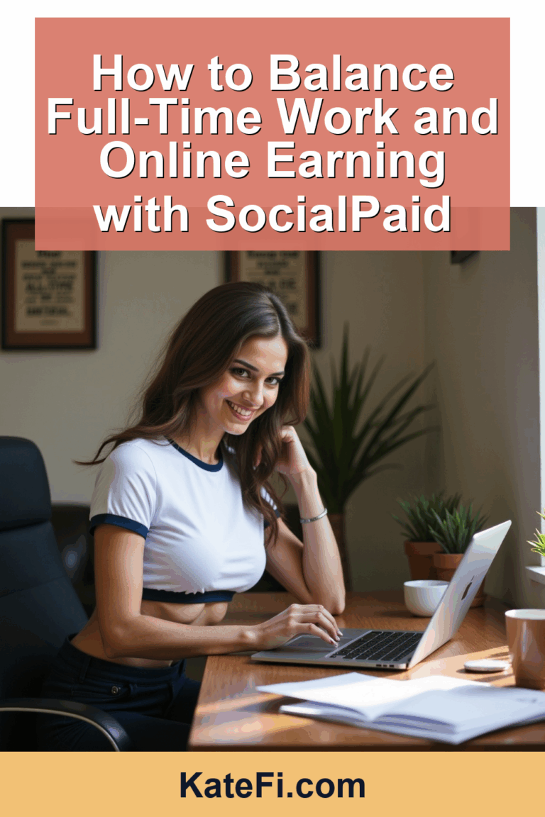 How to Balance Full-Time Work and Online Earning with SocialPaid – Pinterest cover