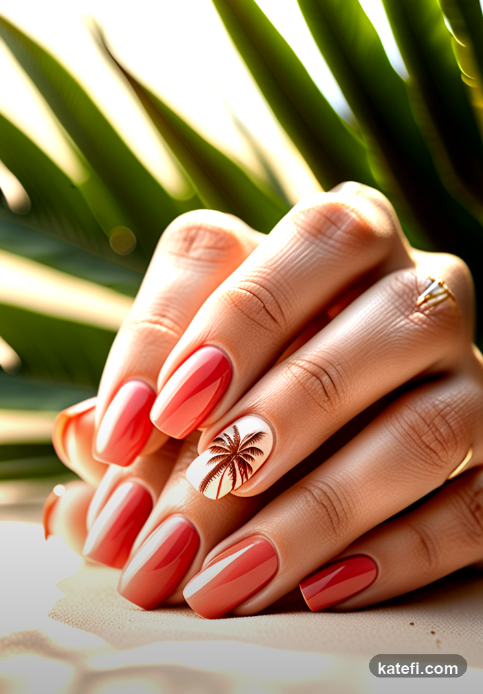 Bright and bold short nails for summer fun