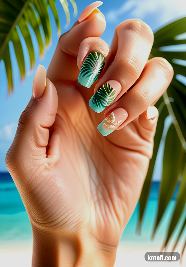 Chic jelly nails in pastel hues for a playful summer vibe