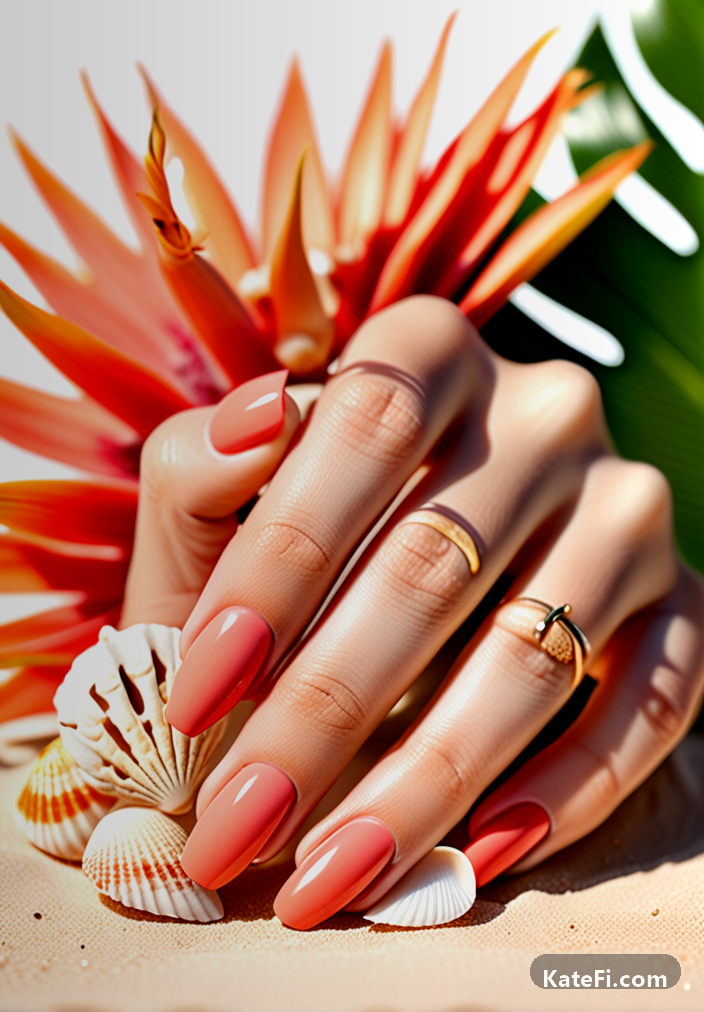 Chic short nails in muted tones for the office