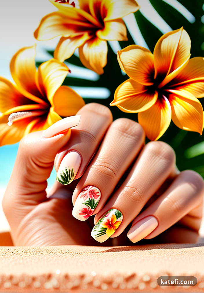 Coffin nails with a dreamy cat-eye finish