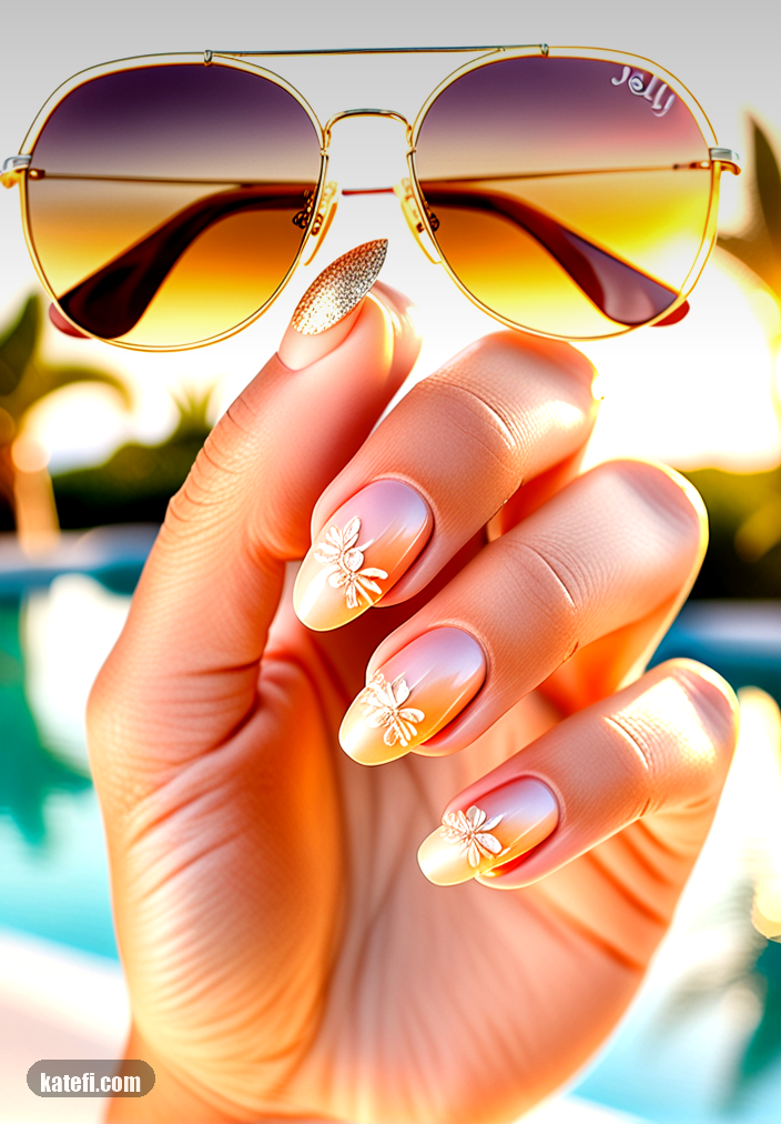 French tips reimagined with pastel shades for a playful vibe