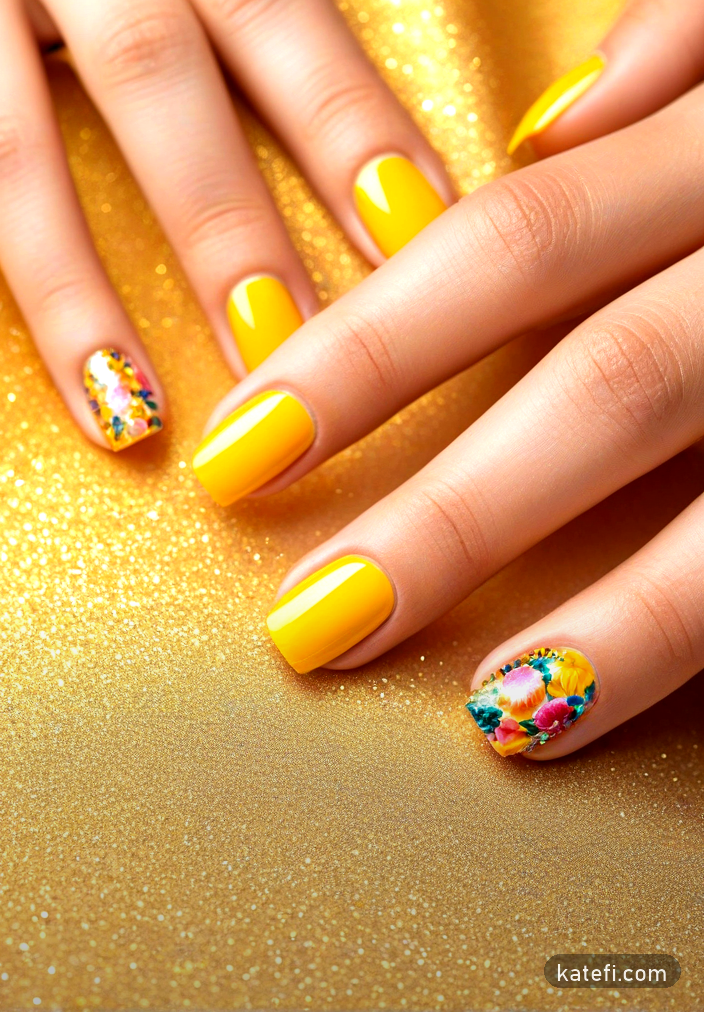Jelly nails in bright shades for a fun summer statement