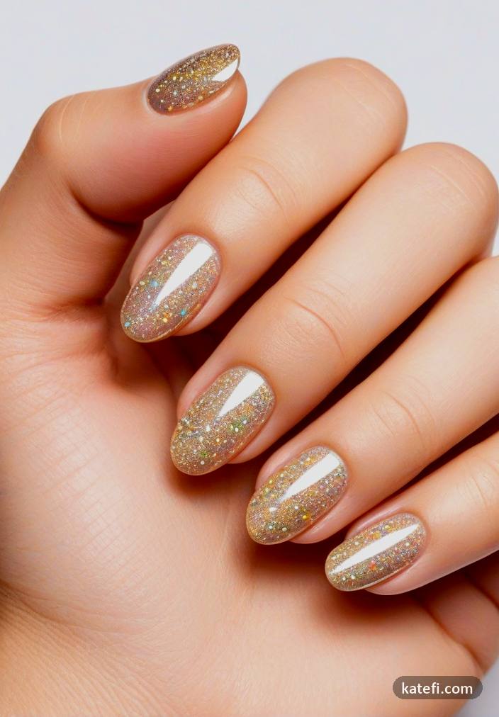 Polished almond nails in soft nude for every occasion