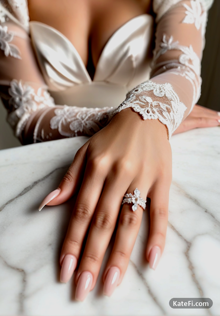 Refined oval nails in nude shades for an effortlessly chic vibe