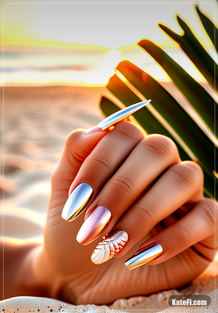 Romantic wedding nails in pastel shades for a dreamy feel