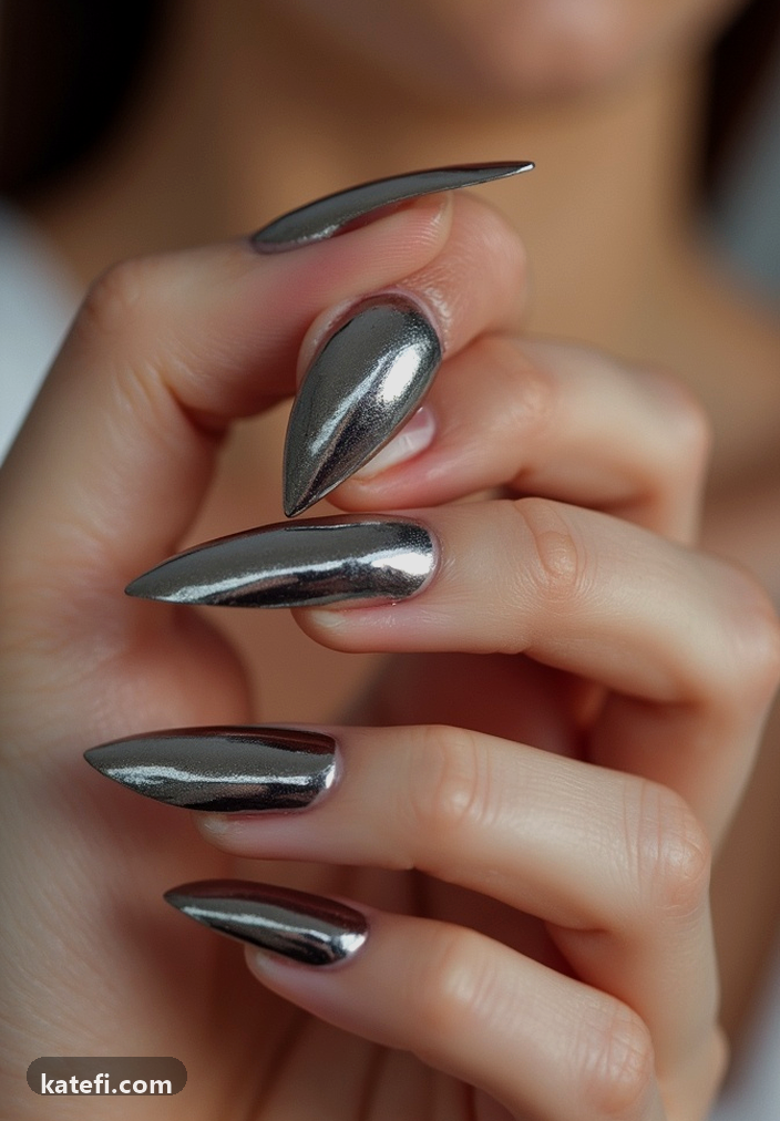 Short French-tips with a modern twist for chic minimalism