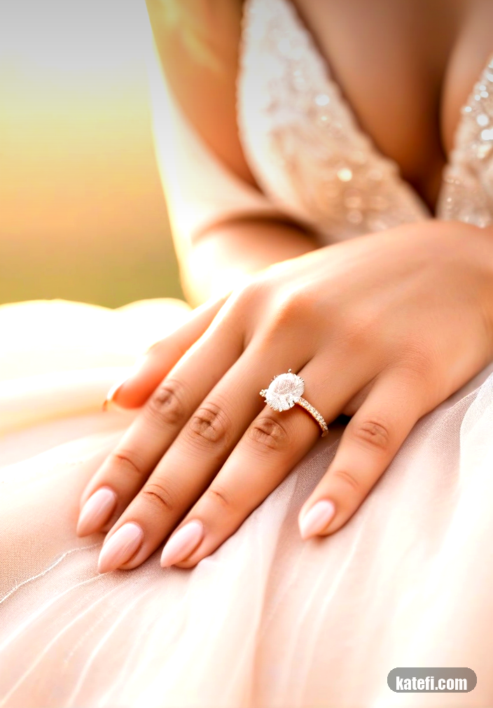 Sleek short nails in fresh milky hues