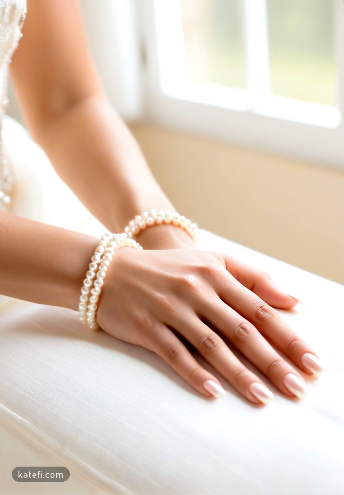 Soft glam nails with intricate patterns for special events