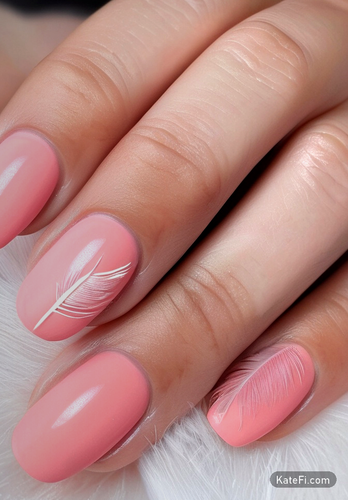 Soft square nails in muted tones for a chic look