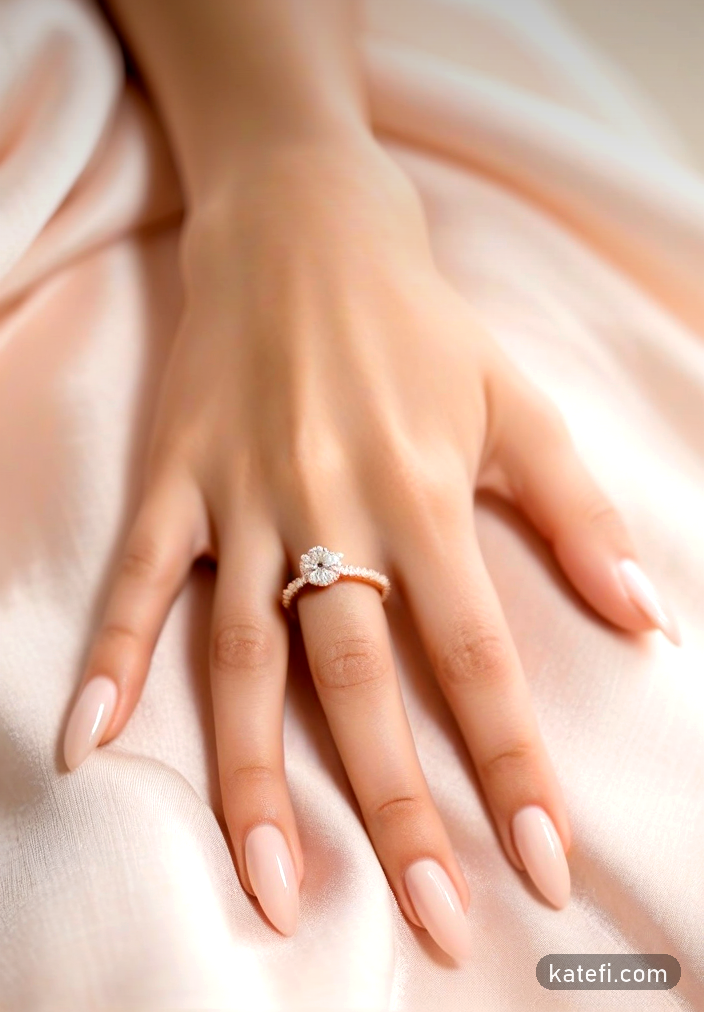 Sophisticated short almond nails in creamy pastels