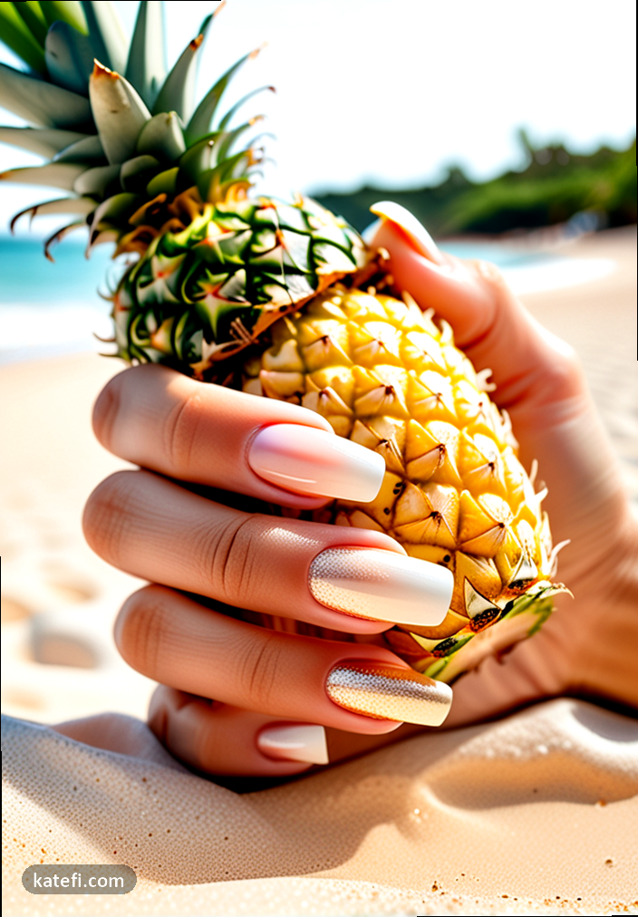 Subtle French tips with a twist for springtime elegance