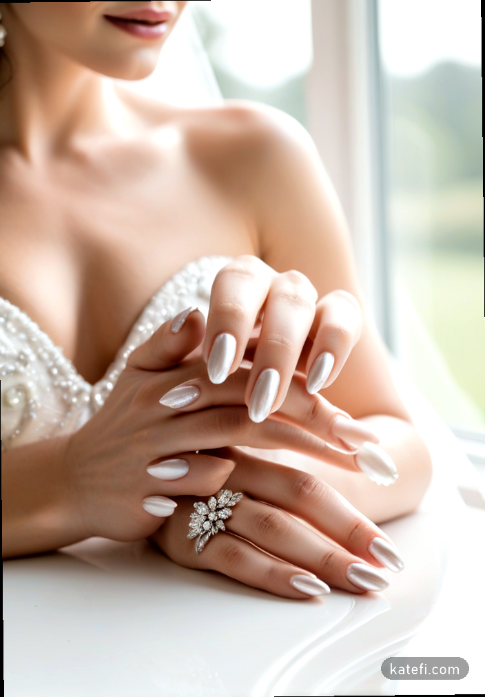 The perfect clean girl manicure in a dreamy milky white